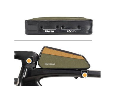 Rockbros 088 Top Tube Bike Bag 0.25L - Green and Orange Rockbros 088 Top Tube Bike Bag 0.25L - Green and Orange