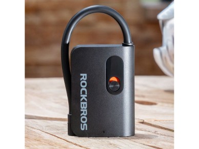 Compresor Rockbros L1 Mini inal�mbrico de 70 psi con manguera Schrader de 200 mm - Negro