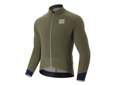 Chaqueta de ciclismo de doble capa con forro polar de invierno Rockbros YDWT014, talla L - Verde Chaqueta de ciclismo de doble capa con forro polar de invierno Rockbros YDWT014, talla L - Verde