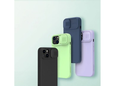 Funda de silicona sedosa Nillkin CamShield para iPhone 14 Plus con protector de cámara, color morado Funda de silicona sedosa Nillkin CamShield para iPhone 14 Plus con protector de cámara, color morado