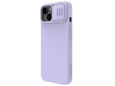 Funda de silicona sedosa Nillkin CamShield para iPhone 14 Plus con protector de cámara, color morado Funda de silicona sedosa Nillkin CamShield para iPhone 14 Plus con protector de cámara, color morado