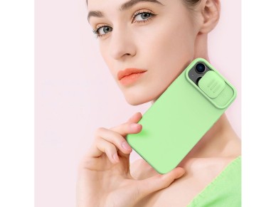 Funda de silicona sedosa Nillkin CamShield para iPhone 14 Plus con protector de cámara, color morado Funda de silicona sedosa Nillkin CamShield para iPhone 14 Plus con protector de cámara, color morado