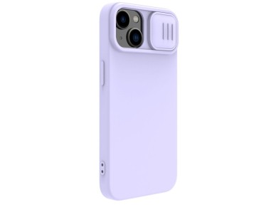 Funda de silicona sedosa Nillkin CamShield para iPhone 14 Plus con protector de cámara, color morado Funda de silicona sedosa Nillkin CamShield para iPhone 14 Plus con protector de cámara, color morado