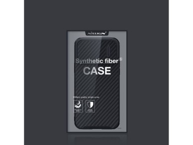 Capa Nillkin de fibra sintética S para iPhone 14 Pro com protetor de câmera, preta. Capa Nillkin de fibra sintética S para iPhone 14 Pro com protetor de câmera, preta.