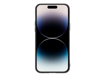 Capa Nillkin de fibra sintética S para iPhone 14 Pro Max com protetor de câmera, preta. Capa Nillkin de fibra sintética S para iPhone 14 Pro Max com protetor de câmera, preta.