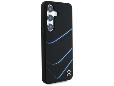 Capa MagSafe Mercedes Silicone Contrasted Curves para Samsung Galaxy S25 - Preta