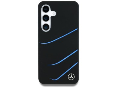 Capa MagSafe Mercedes Silicone Contrasted Curves para Samsung Galaxy S25 - Preta