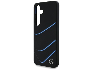 Capa MagSafe Mercedes Silicone Contrasted Curves para Samsung Galaxy S25 - Preta