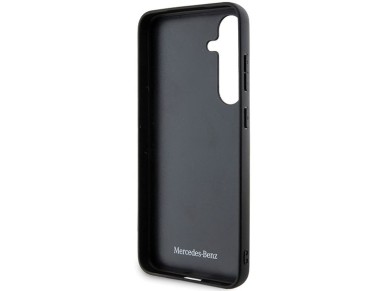 Mercedes Leather Curved Stitches case for Samsung Galaxy S24 - black Mercedes Leather Curved Stitches case for Samsung Galaxy S24 - black