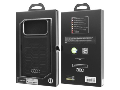 Audi GT Synthetic Leather MagSafe Case for iPhone 17 Pro Max - Black Audi GT Synthetic Leather MagSafe Case for iPhone 17 Pro Max - Black