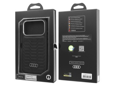 Audi GT Synthetic Leather MagSafe case for iPhone 17 Pro - black Audi GT Synthetic Leather MagSafe case for iPhone 17 Pro - black