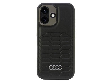 Funda rígida Audi de piel sintética MagSafe para iPhone 16 de 6,1" en color negro/negro AU-TPUPCMIP1 Funda rígida Audi de piel sintética MagSafe para iPhone 16 de 6,1" en color negro/negro AU-TPUPCMIP1