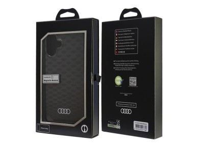 Capa r�gida Audi IML Stitching Pattern MagSafe para iPhone 16 Plus 6.7" preta/preta AU-IMLMIP16M-Q5/
