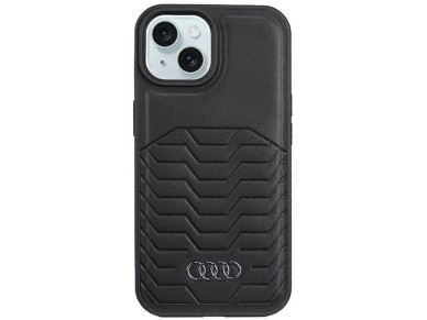 Capa Audi em couro sintético com MagSafe para iPhone 15 Plus / 14 Plus - Preta Capa Audi em couro sintético com MagSafe para iPhone 15 Plus / 14 Plus - Preta