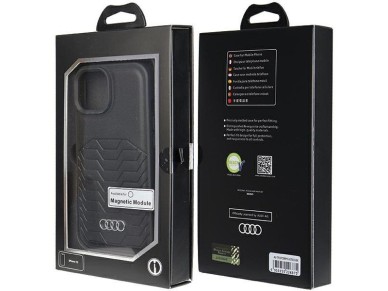 Audi Synthetic Leather Case with MagSafe for iPhone 15/14/13 - Black Audi Synthetic Leather Case with MagSafe for iPhone 15/14/13 - Black
