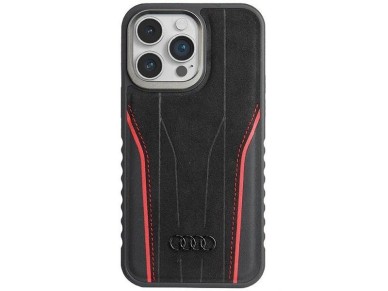 Audi Genuine Leather case with MagSafe for iPhone 14 Pro - black and red Audi Genuine Leather case with MagSafe for iPhone 14 Pro - black and red