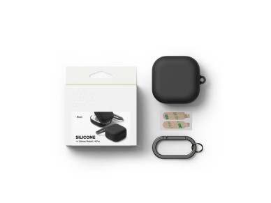 Capa de silicone Ringke para Samsung Galaxy Buds 4 / 4 Pro - Preta Capa de silicone Ringke para Samsung Galaxy Buds 4 / 4 Pro - Preta