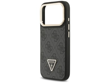 Capa Guess 4G PU com Logo Triangular, Suporte e Câmera MagSafe para iPhone 17 Pro - Preta Capa Guess 4G PU com Logo Triangular, Suporte e Câmera MagSafe para iPhone 17 Pro - Preta