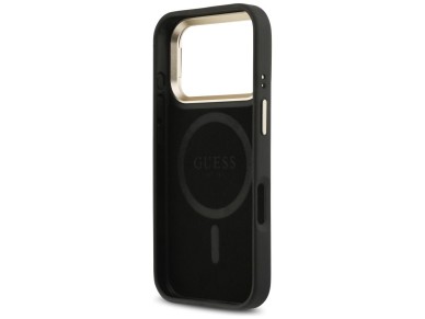 Capa Guess 4G PU com Logo Triangular, Suporte e Câmera MagSafe para iPhone 17 Pro - Preta Capa Guess 4G PU com Logo Triangular, Suporte e Câmera MagSafe para iPhone 17 Pro - Preta