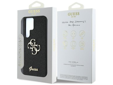 Guess Fixed Glitter Big 4G Metal Logo case for Samsung Galaxy S25 Ultra black