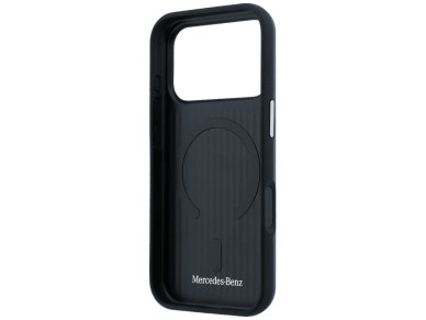 Mercedes Leather Semi Wrap Iconic Line MagSafe Case for iPhone 17 Pro Max - Navy Blue Mercedes Leather Semi Wrap Iconic Line MagSafe Case for iPhone 17 Pro Max - Navy Blue