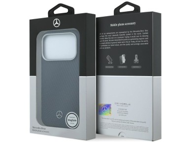 Funda semitransparente de piel Mercedes con efecto madera y MagSafe para iPhone 17 Pro - Azul marino Funda semitransparente de piel Mercedes con efecto madera y MagSafe para iPhone 17 Pro - Azul marino