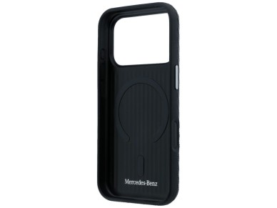 Mercedes Leather Semi Wrap Wood Effect MagSafe Case for iPhone 17 Pro Max - Black Mercedes Leather Semi Wrap Wood Effect MagSafe Case for iPhone 17 Pro Max - Black