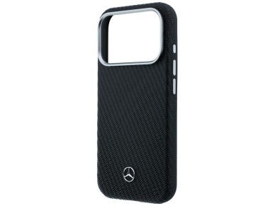Mercedes Leather Semi Wrap Wood Effect MagSafe Case for iPhone 17 Pro Max - Black Mercedes Leather Semi Wrap Wood Effect MagSafe Case for iPhone 17 Pro Max - Black
