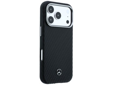 Mercedes Leather Semi Wrap Wood Effect MagSafe Case for iPhone 17 Pro Max - Black Mercedes Leather Semi Wrap Wood Effect MagSafe Case for iPhone 17 Pro Max - Black