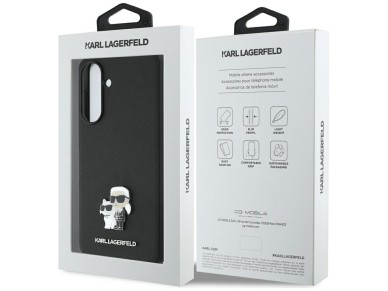 Karl Lagerfeld Saffiano Case w/ K&C Metal Logo for Samsung Galaxy A56 - Black Karl Lagerfeld Saffiano Case w/ K&C Metal Logo for Samsung Galaxy A56 - Black