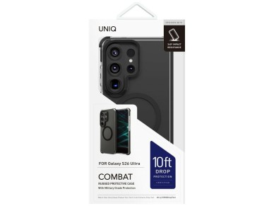 Capa Uniq Combat para Samsung Galaxy S26 Ultra com carregamento Magclick - Preta Capa Uniq Combat para Samsung Galaxy S26 Ultra com carregamento Magclick - Preta