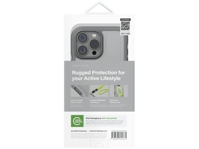 Capa de carregamento Uniq Combat Active Magclick para iPhone 16 Pro Max - Cinza Capa de carregamento Uniq Combat Active Magclick para iPhone 16 Pro Max - Cinza