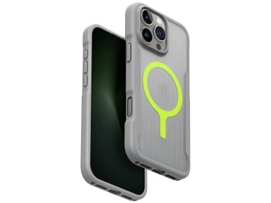 Capa de carregamento Uniq Combat Active Magclick para iPhone 16 Pro Max - Cinza Capa de carregamento Uniq Combat Active Magclick para iPhone 16 Pro Max - Cinza