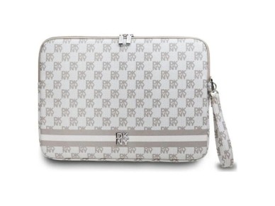 DKNY Sleeve Checkered Pattern Printed Stripes 14" Laptop Case - Beige DKNY Sleeve Checkered Pattern Printed Stripes 14" Laptop Case - Beige