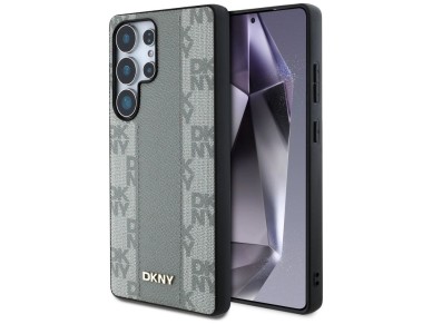 DKNY Leather Checkered Pattern MagSafe Case for Samsung Galaxy S25 Ultra - Gray DKNY Leather Checkered Pattern MagSafe Case for Samsung Galaxy S25 Ultra - Gray