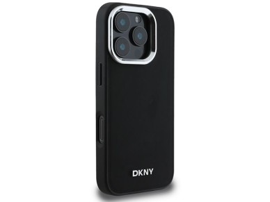 Capa DKNY Plain Silver Logo MagSafe para iPhone 16 Pro Max - Preta Capa DKNY Plain Silver Logo MagSafe para iPhone 16 Pro Max - Preta