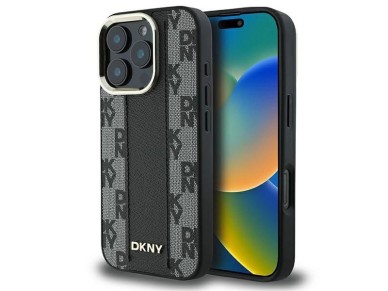 DKNY Checkered Pattern Magsafe iPhone 16 Pro Case - Black DKNY Checkered Pattern Magsafe iPhone 16 Pro Case - Black