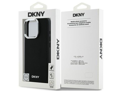 Capa DKNY Plain Silver Logo MagSafe para iPhone 16 Pro Max - Preta Capa DKNY Plain Silver Logo MagSafe para iPhone 16 Pro Max - Preta