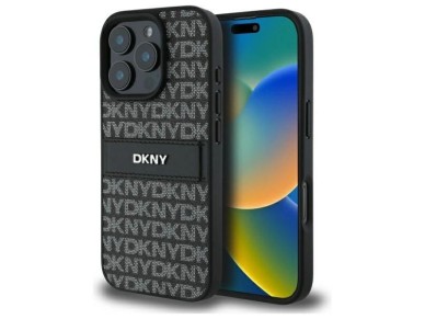 Funda DKNY para iPhone 16 Pro Max con estampado de textura y rayas tonales - Negra Funda DKNY para iPhone 16 Pro Max con estampado de textura y rayas tonales - Negra