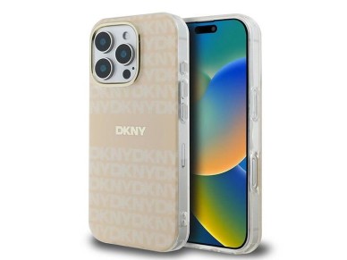 Funda para iPhone 16 Pro Max de DKNY con estampado de textura repetida y rayas - Rosa Funda para iPhone 16 Pro Max de DKNY con estampado de textura repetida y rayas - Rosa