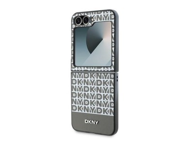 DKNY Repeat Pattern Bottom Stripe Case for Samsung Galaxy Z Flip 6 - Brown DKNY Repeat Pattern Bottom Stripe Case for Samsung Galaxy Z Flip 6 - Brown