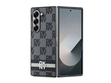 Capa DKNY com estampa xadrez e listras para Samsung Galaxy Z Fold 6 - preta Capa DKNY com estampa xadrez e listras para Samsung Galaxy Z Fold 6 - preta