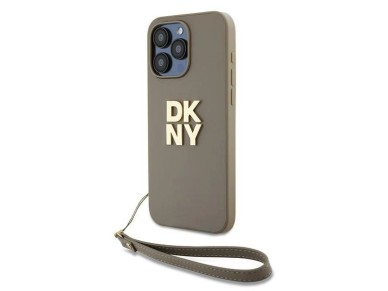 DKNY Wrist Strap Stock Logo case for iPhone 15 Pro - beige DKNY Wrist Strap Stock Logo case for iPhone 15 Pro - beige