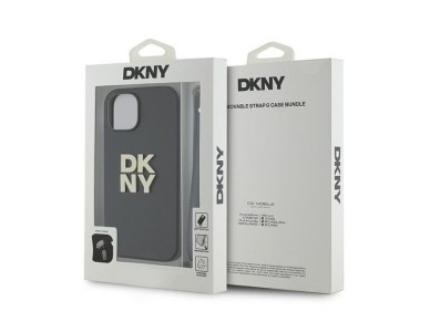DKNY Wrist Strap Stock Logo iPhone 15 Plus Case - Black DKNY Wrist Strap Stock Logo iPhone 15 Plus Case - Black