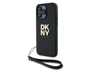 DKNY Wrist Strap Stock Logo case for iPhone 15 Pro Max - black DKNY Wrist Strap Stock Logo case for iPhone 15 Pro Max - black