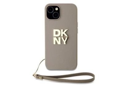 DKNY Wrist Strap Stock Logo case for iPhone 15 Plus - beige DKNY Wrist Strap Stock Logo case for iPhone 15 Plus - beige