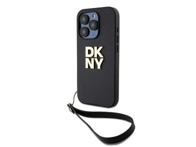 DKNY Wrist Strap Stock Logo case for iPhone 15 Pro - black DKNY Wrist Strap Stock Logo case for iPhone 15 Pro - black