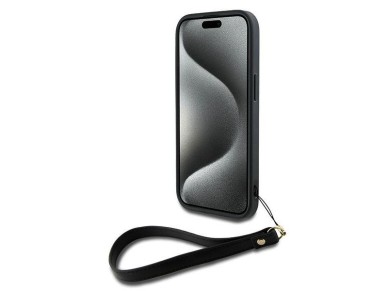DKNY Wrist Strap Stock Logo iPhone 15 Plus Case - Black DKNY Wrist Strap Stock Logo iPhone 15 Plus Case - Black