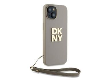 DKNY Wrist Strap Stock Logo case for iPhone 15 Plus - beige DKNY Wrist Strap Stock Logo case for iPhone 15 Plus - beige