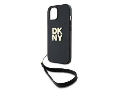 DKNY Wrist Strap Stock Logo iPhone 15 Plus Case - Black DKNY Wrist Strap Stock Logo iPhone 15 Plus Case - Black